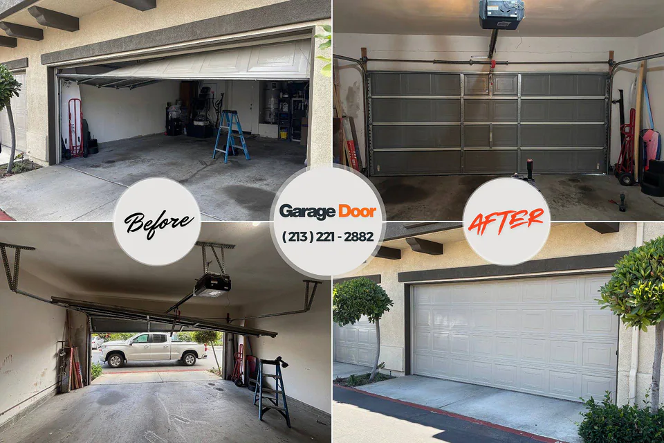Before and after: garage door repair New Rochelle, NY
